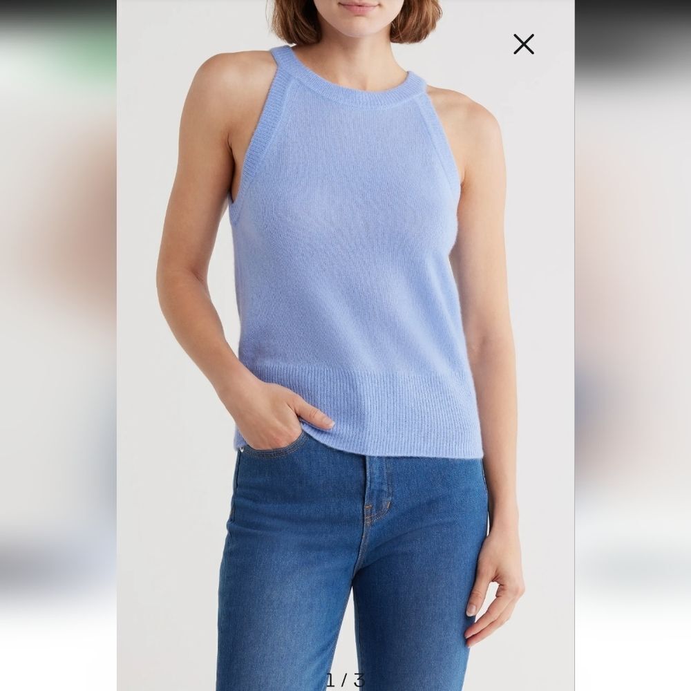 Veronica Beard Myrick Cashmere TankβTop Womens Hydrangea Size S New